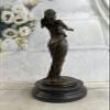 EUROPEAN BRONZE Genuine Bronze Sculpture**Sale**Statue Woman Standing Young Lady Violin Player view 3