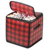 ZOBER Christmas Ornament Storage Box Plastic - Stores 64 3" Ornaments with Individual Trays - Ornament Organizer Storage Box, Durable Christmas Containers Holder - Plaid view 1