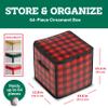 ZOBER Christmas Ornament Storage Box Plastic - Stores 64 3" Ornaments with Individual Trays - Ornament Organizer Storage Box, Durable Christmas Containers Holder - Plaid view 3