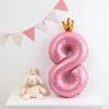 40 Inch Crown Pink Number 8 Balloon, Big Conjoined Light Pink Foil Mylar Helium 8 Balloon for 8th Birthday Party Decorations Pink Princess Theme Party Supplies Favors Anniversary Decor view 4