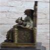 EUROPEAN BRONZE Real Bronze Metal Statue on Marble Christian Jesus Christ Lord Angels Sculpture view 3