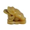 Addune Feng Shui Jade Money Frog Three Legged Wealth Frog or Money Toad Statue Car Dashboard Decors Attract Wealth and Good Luck (S, Light Yellow) view 1
