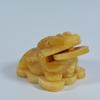 Addune Feng Shui Jade Money Frog Three Legged Wealth Frog or Money Toad Statue Car Dashboard Decors Attract Wealth and Good Luck (S, Light Yellow) view 3