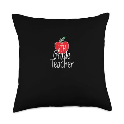 Valentines Day 6th Grade Teacher Appreciation Heart Day Throw Pillow