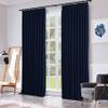 Frelement Blackout Thermal Insulated Curtains Indoor Pinch Pleat Curtains 96 Inch Length Noise Reduction Window Curtain Panels for Bedroom, Navy, 84" W x 96" L, 1 Panel view 2