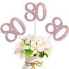 10-Pack Double Sided Glitter 80th Birthday Centerpiece Anniversary Centerpiece Sticks, Number 80 Table Topper Cake Topper for 80th Birthday Anniversary Table Party Decorations (Double Sided rose gold) view 1
