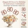 10-Pack Double Sided Glitter 80th Birthday Centerpiece Anniversary Centerpiece Sticks, Number 80 Table Topper Cake Topper for 80th Birthday Anniversary Table Party Decorations (Double Sided rose gold) view 2