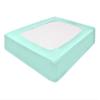 OnlineChoiceSheet StretchWrap Box Spring Cover - 100% Egyptian Cotton Wrap Around 4 Sides Bed Skirt for Hotel & Home, Fits Box Springs up to 14 - Queen, Aqua Blue view 1