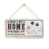 A House is Not A Home Without A Ukrainian Ovcharka Olesia Wood Door Sign, Rustic Wall Door Hanging Newborn Dogs Sign 10"x20", Funny Farmhouse Wall Sign for Home Front Door Entryway view 1