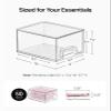 Vtopmart 4 Pack Small Clear Stackable Storage Drawers,Acrylic Bathroom Makeup Organizer,Plastic Storage Bins For Vanity, Undersink, Kitchen Cabinets, Pantry, Home Organization view 2
