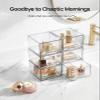 Vtopmart 4 Pack Small Clear Stackable Storage Drawers,Acrylic Bathroom Makeup Organizer,Plastic Storage Bins For Vanity, Undersink, Kitchen Cabinets, Pantry, Home Organization view 3