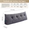 Activance Large Triangular Headboard Wedge Bed Rest Reading Pillow Backrest Positioning Support Bolster Cushion with Removable Cover (Grey, Full: 54x8x20 Inches) view 2