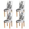 Kigai Two Love Wolf Chair Covers Slipcovers 4PCS,Stretchable Chair Slipcover Washable Removable for Family Dining Room Gathering, BBQ, Hotel Party view 2