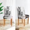 Kigai Two Love Wolf Chair Covers Slipcovers 4PCS,Stretchable Chair Slipcover Washable Removable for Family Dining Room Gathering, BBQ, Hotel Party view 4