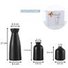 CEMABT Black Ceramic vase Set-3 Small Flower vases for Decor,Modern Boho Farmhouse Home Decor,Decorative vase for Pampas Grass&Dried Flowers,idea Shelf,Table,Bookshelf Entryway- Distressed view 3
