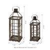 Glitzhome Farmhouse Wood Metal Large Decorative Lanterns Hanging Candle Lanterns Set of 2, Black (No Glass) view 3