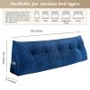 Activance Large Triangular Headboard Wedge Bed Rest Reading Pillow Backrest Positioning Support Bolster Cushion with Removable Cover (Blue, Queen: 59x8x20 Inches) view 2