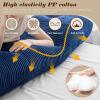 Activance Large Triangular Headboard Wedge Bed Rest Reading Pillow Backrest Positioning Support Bolster Cushion with Removable Cover (Blue, Queen: 59x8x20 Inches) view 3