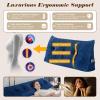 Activance Large Triangular Headboard Wedge Bed Rest Reading Pillow Backrest Positioning Support Bolster Cushion with Removable Cover (Blue, Queen: 59x8x20 Inches) view 4