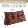 Activance Large Triangular Headboard Wedge Bed Rest Reading Pillow Backrest Positioning Support Bolster Cushion with Removable Cover (Brown, Twin: 39x8x20 Inches) view 2
