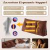 Activance Large Triangular Headboard Wedge Bed Rest Reading Pillow Backrest Positioning Support Bolster Cushion with Removable Cover (Brown, Twin: 39x8x20 Inches) view 4
