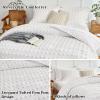7 Pieces Tufted Dots Bed in a Bag Queen Comforter Set with Sheets White , Soft and Embroidery Shabby Chic Boho Comforters, Solid Color with Pom Pom Design, Jacquard Tufts Bedding Set for All Season view 4