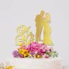 Vinisong Wedding Cake Toppers Personalized Bride and Groom Cake Topper Mr & Mrs Cake Topper Gold Wooden Cake Decoration Engagement Wedding Anniversary Party Supplies(10) view 4
