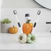 5-inch Halloween Pumpkin Toothbrush Holder - Resin Amber Glass Ornament for Autumn Bathroom Decor, Harvest-Themed Organizer (Yellow/White/Green) view 4