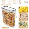 PRAKI Cereal Containers Storage Set (4L,135.2 Oz), 4PCS Airtight Food Storage Containers with Pour Spout for Kitchen & Pantry Organization Cereal Dispensers with 20 labels, Measuring Cup & Marker view 2