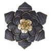 Decointo Metal Flowers Wall Sculptures - 9.5 Inches Black Floral Wall Decoration 3D Layered Flowers Wall Decor Art for Bathroom, Bedroom, Living Room, Kitchen view 1