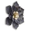 Decointo Metal Flowers Wall Sculptures - 9.5 Inches Black Floral Wall Decoration 3D Layered Flowers Wall Decor Art for Bathroom, Bedroom, Living Room, Kitchen view 2