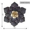 Decointo Metal Flowers Wall Sculptures - 9.5 Inches Black Floral Wall Decoration 3D Layered Flowers Wall Decor Art for Bathroom, Bedroom, Living Room, Kitchen view 4