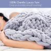 Gruytoie Chunky Knit Blanket, Knitted Blanket, Chenille Blanket, Big Blanket Super Soft Hand Knit Throw Blanket Throw Blanket Warm Soft and Comfortable, Washable view 2