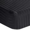 Black Fitted Sheet {1 Pcs} Bottom Sheet Full Extra Long - 54" x 80" Fits Mattress Perfectly Extra Deep 19" Inches- Soft Quality- 600 TC Egyptian Cotton (Stripe Pattern) view 1