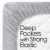 Black Fitted Sheet {1 Pcs} Bottom Sheet Full Extra Long - 54" x 80" Fits Mattress Perfectly Extra Deep 19" Inches- Soft Quality- 600 TC Egyptian Cotton (Stripe Pattern) view 2