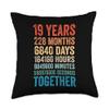 19 Years Anniversary He You Couple 19th Wedding Throw Pillow view 1
