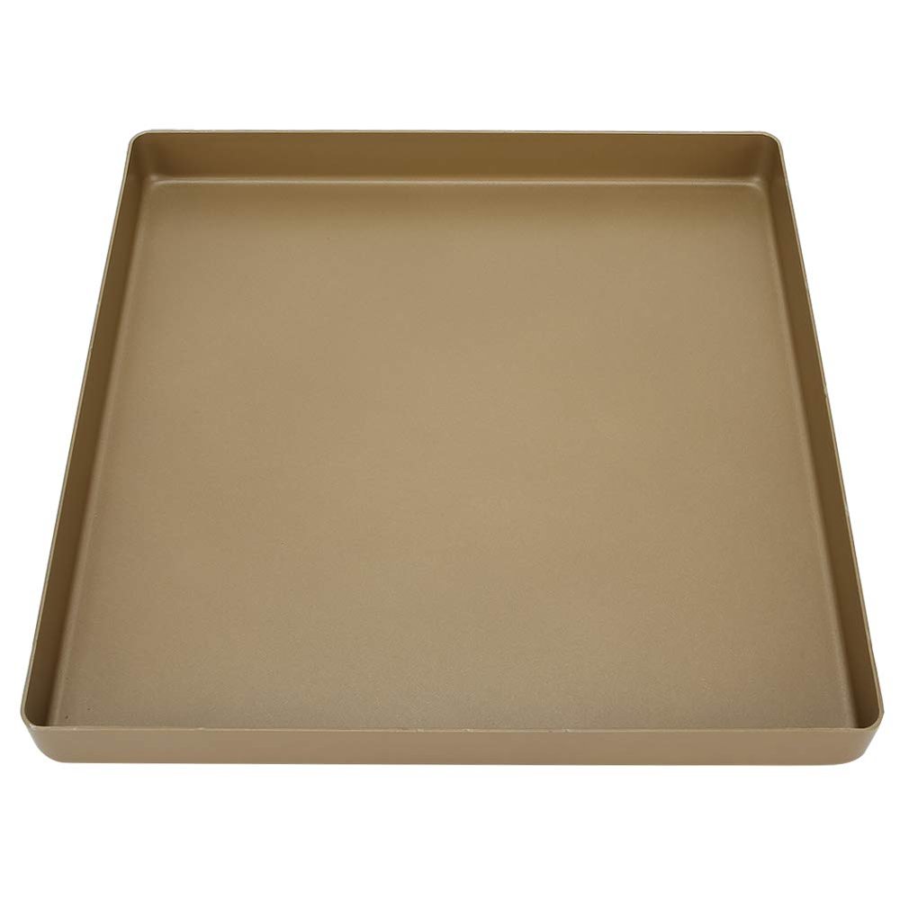 28x28x3cm Gold Aluminum Alloy Sheet Cake Pan,Nonstick Cookie Sheet Baking Tray, Square Shape Non-Stick Baking Tray Bread Pizza Tray Baking Tool, Nonstick Cookie Sheet Baking Tray, 28x28x3cm Gold