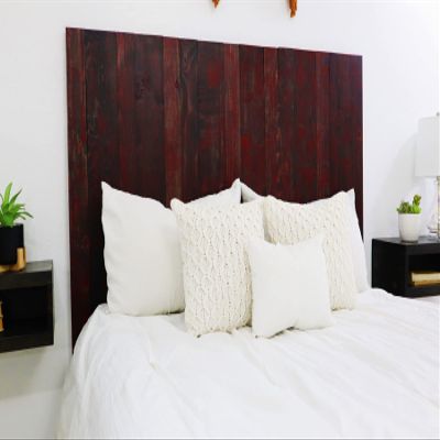 Barn Walls Red Dragon Skin Headboard, Colorwash Solid Wood Headboard, Leans and Sticks on Wall, Smooth Finish, Anti-Shake, Rattle Free, Full Size