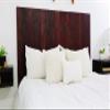 Barn Walls Red Dragon Skin Headboard, Colorwash Solid Wood Headboard, Leans and Sticks on Wall, Smooth Finish, Anti-Shake, Rattle Free, Full Size view 1