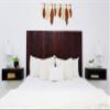 Barn Walls Red Dragon Skin Headboard, Colorwash Solid Wood Headboard, Leans and Sticks on Wall, Smooth Finish, Anti-Shake, Rattle Free, Full Size view 3