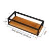 Ceiling Shelf Floating Shelves, Creative Industrial Rectangle Frame Hanging Basket Kitchen Storage Pot Pan Rack Flower Stand for Bar Restaurant Decorative, Solid Wood and Metal Iron view 2