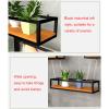 Ceiling Shelf Floating Shelves, Creative Industrial Rectangle Frame Hanging Basket Kitchen Storage Pot Pan Rack Flower Stand for Bar Restaurant Decorative, Solid Wood and Metal Iron view 4