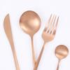 Silverware Flatware Cutlery Set, 24Pcs Matte Dinnerware Set 18/10 Stainless Steel Knife Fork Spoon Cutlery Set Kitchen Silverware Flatware Tableware Set (Color : Matte black gold) view 2
