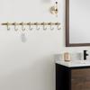 WINCASE Antique Brass Hooks, 8 Hook Coat Rack, Bath Wall Mounted Vintage Brushed Brass Bathroom Row Hooks Rustic Towels Coats Hooks view 2