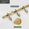 WINCASE Antique Brass Hooks, 8 Hook Coat Rack, Bath Wall Mounted Vintage Brushed Brass Bathroom Row Hooks Rustic Towels Coats Hooks view 4