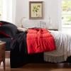 Anluoer King Size Comforter Set 7 Pieces, Reversible Bed in a Bag King Size,Lightweight Bedding Set with 1 Comforter(102*90") , 2 Pillow Shams, 2 Pillowcases, 1 Flat Sheet , 1 Fitted Sheet,Red & Black view 2