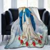 YUNTONG Holly Mary Blessed Virgin Mary Our Lady of Guadalup Adult Kids Fleece Blanket Throw Blanket for Bedding Living Room Decor Sofa Blanket 80"X60" view 2