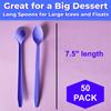 Gmark 50pc 7.5" Extra Long Plastic Purple Spoons, Ice Cream Spoons Dessert Spoons GM1119 view 2