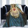 YUNTONG Virgin Mary Adult Kids Fleece Blanket Throw Blanket for Bedding Living Room Decor Sofa Blanket 80"X60" view 2