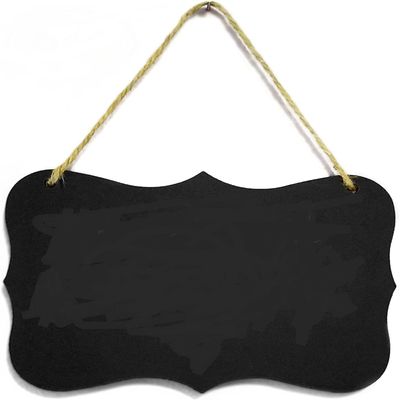 Wooden Double Sided Hanging Chalkboard, Memo Message Board, Vintage Erasable Sign with Hanging String for Wedding Kitchen Home Party Decoration (Black-Clouds)